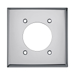 EATON Arrow Hart™ 68-BOX Standard Power Outlet Wall Plate, 2 Gangs, 4.56 in W x 4.5 in H, Brass/Polycarbonate