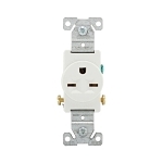 EATON Arrow Hart™ Eaton Wiring Devices 816W-BOX Single Straight Blade Receptacle, 250 V AC, 15 A, 2 Poles, 3 Wires, White
