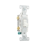 EATON Arrow Hart CS220W Heavy Duty Specification Grade AC Toggle Switch, 120/277 V, 20 A, 1/2 hp Power Rating