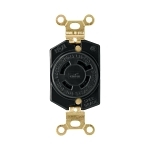 EATON Wiring Devices Arrow Hart™ L1420R Single Locking Receptacle, 125/250 VAC, 20 A, 3 Poles, 4 Wires, Black