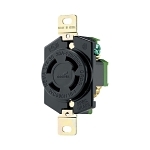 EATON Wiring Devices Arrow Hart™ L1430R Single Locking Receptacle, 125/250 VAC, 30 A, 3 Poles, 4 Wires, Black