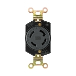 EATON Wiring Devices Arrow Hart™ L1430R Single Locking Receptacle, 125/250 VAC, 30 A, 3 Poles, 4 Wires, Black