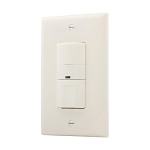 EATON OS306U-LA OS306U 1-Pole 1-Phase Passive Infrared Occupancy Motion Sensor Switch, 120 V AC, 450 sq-ft Coverage, 180 deg Viewing, Wall Mounting