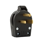 EATON Arrow Hart™ Eaton Wiring Devices S42-SP Angled Universal Straight Blade Plug, 250 V AC, 30/50 A, 2 Poles, 3 Wires, Black