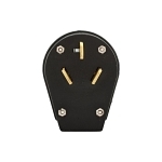 EATON Arrow Hart™ Eaton Wiring Devices S80-SP Angled Non-Grounding Universal Straight Blade Plug, 125/250 V AC, 30/50 A, 3 Poles, 3 Wires, Black