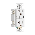 EATON Arrow Hart™ Eaton Wiring Devices SGF20W Self-Test GFCI Receptacle, 125 V AC, 20 A, 2 Poles, 3 Wires, White