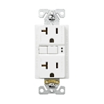 EATON Arrow Hart™ Eaton Wiring Devices SGF20W Self-Test GFCI Receptacle, 125 V AC, 20 A, 2 Poles, 3 Wires, White