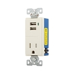 EATON TR7740LA-K Receptacles & USB Port, 2 Poles, 3 Wires, Light Almond