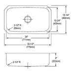 Elkay® DXUH2816 Dayton® Kitchen Sink, Radiant Satin, Rectangle Shape, 28 in L x 15-3/4 in W x 8 in D Bowl, 30-1/2 in L x 18-1/4 in W x 8 in H, 18 ga 304 Stainless Steel
