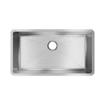 Elkay® EFRU311610T Crosstown® Transitional Kitchen Sink, Polished Satin, Rectangle Shape, 30-1/2 in L x 16 in W x 10 in D Bowl, 32-1/2 in L x 18 in W x 10 in H, 16 ga 304 Stainless Steel