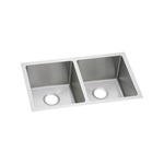 Elkay® EFRU311810T Crosstown® Transitional Kitchen Sink, Polished Satin, Rectangle Shape, 13-1/2 in Left, 13-1/2 in Right L x 16 in Left, 16 in Right W x 10 in Left, 10 in Right D Bowl, 30-3/4 in L x 18-1/2 in W x 10 in H