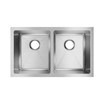 Elkay® EFRU311810T Crosstown® Transitional Kitchen Sink, Polished Satin, Rectangle Shape, 13-1/2 in Left, 13-1/2 in Right L x 16 in Left, 16 in Right W x 10 in Left, 10 in Right D Bowl, 30-3/4 in L x 18-1/2 in W x 10 in H