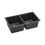 Elkay® ELGU3322BK0 Classic® Kitchen Sink, Black, Rectangle Shape, 14-1/4 in Left, 14-1/4 in Right L x 16-3/16 in Left, 16-3/16 in Right W x 9-1/2 in Left, 9-1/2 in Right D Bowl, 33 in L x 18-1/2 in W x 9-1/2 in H, Quartz