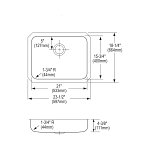 Elkay® ELUHAD211545 Lustertone™ Classic Kitchen Sink, Rectangle Shape, 21 in L x 15-3/4 in W Bowl x 4-3/8 in D Bowl, 23-1/2 in L x 18-1/4 in W x 4-3/8 in H, 18 ga 304 Stainless Steel