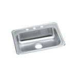 Elkay® GECR25213 Celebrity Kitchen Sink, Brushed Satin, Rectangle Shape, 21 in L x 15-3/4 in W x 5-1/4 in D Bowl, 3 Faucet Holes, 25 in L x 21-1/4 in W x 5-3/8 in H, Stainless Steel
