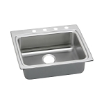 Elkay® LRAD2522653 Lustertone™ Classic Kitchen Sink, Rectangle Shape, 21 in L x 15-3/4 in W Bowl x 6-1/8 in D Bowl, 3 Faucet Holes, 25 in L x 22 in W x 6-1/2 in H, Stainless Steel