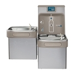 Elkay® LZSTL8WSSP EZH2O® Filtered Bi-Level Bottle Filling Station and Cooler, 1.1 gpm Flow Rate, Pushbar/Sensor Operation, Refrigerated Chilling, 2 Stations, Domestic