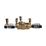 Febco® 0683039 LF850 Small In-Line Small Diameter Double Check Valve Assembly, 3/4 in Nominal, NPT End Style, Quarter-Turn Ball Valve, Cast Copper Silicon Alloy Body, Import