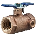 Febco® 781054LL Ball Valve, 1 in Nominal, Thread End Style, Bronze Body, Full Port, PTFE Softgoods, Import