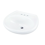 Gerber® G0012504 Maxwell® Petite Lavatory Sink With Consealed Front Overflow, Round Shape, 4 in Faucet Hole Spacing, Import