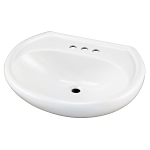 Gerber® G0012514 Maxwell® Lavatory Sink With Consealed Front Overflow, 4 in Faucet Hole Spacing, Wall Mount, White, Import