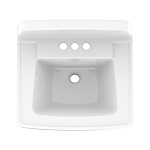 Gerber® G0012654 Monticello™ II Bathroom Sink With Exposed Rear Overflow, Rectangle Shape, 4 in Faucet Hole Spacing, 20-1/4 in W x 18-1/2 in D x 13 in H, Vitreous China, White, Import