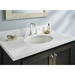 Gerber® G0012780 Luxoval™ Standard Bathroom Sink With Consealed Front Overflow, Oval Shape, 19-1/8 in W x 15 in D x 8-1/4 in H, Vitreous China, White, Import