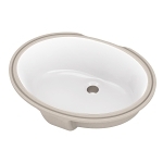 Gerber® G0012780 Luxoval™ Standard Bathroom Sink With Consealed Front Overflow, Oval Shape, 19-1/8 in W x 15 in D x 8-1/4 in H, Vitreous China, White, Import