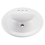 Gerber® G0012834CH Maxwell® Self-Rimming Bathroom Sink With Consealed Front Overflow, Oval Shape, Drop-In Mount, White, Import