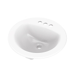 Gerber® G0012884CH Maxwell® Self-Rimming Bathroom Sink With Consealed Front Overflow, Oval Shape, 19-1/4 in W, White, Import