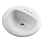 Gerber® G0012884CH Maxwell® Self-Rimming Bathroom Sink With Consealed Front Overflow, Oval Shape, 19-1/4 in W, White, Import