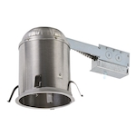 Halo H5RICAT H5 Series Line Voltage Remodel Recessed Lighting Housing, Halogen Lamp, IC Insulation, 120 V AC, 5-1/2 in Ceiling Opening, Aluminum Housing