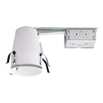 Halo H99RTAT Remodel Shallow Small Aperture Recessed Lighting Housing, Incandescent Lamp, Non-IC Insulation, 120 V AC, 4-1/2 in Ceiling Opening, Steel Housing