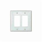 EATON Arrow Hart™ PJ262W PJ Series Mid-Sized Decorator Wall Plate, 2 Gangs, 4.94 in W x 4.87 in H, Polycarbonate/Thermoplastic, White