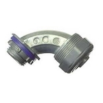 Halex 16905B Elbow Liquid Tight Multi-Piece Conduit Connector, 1/2 in Trade, 90 deg, Die Cast Zinc