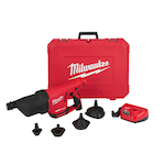 Milwaukee® M12™ 2572A-21 Kit Cordless Drain Cleaning Air Gun Kit, 1 to 4 in Drain Line, 35 ft Max Run, 12 VDC, Plastic Housing