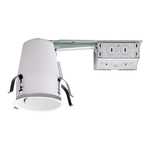 Halo H99RTAT Remodel Shallow Small Aperture Recessed Lighting Housing, Incandescent Lamp, Non-IC Insulation, 120 V AC, 4-1/2 in Ceiling Opening, Steel Housing