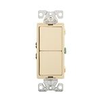 EATON Arrow Hart™ 7728V-SP-L Decorator Switch/Switch Combination Switch, 120/277 V AC, 15 A, 1 Poles