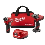 Milwaukee® M12™ FUEL™ 2598-22 Cordless Combination Kit, Tools: Hammer Drill/Driver, Impact Driver, 12 V AC, 2/4 Ah Lithium-Ion, Pistol Grip Handle