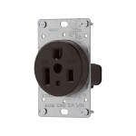 EATON Arrow Hartâ„¢ Eaton Wiring Devices 1254-BOX Single Straight Blade Receptacle, 250 VAC, 50 A, 2 Poles, 3 Wires, Black