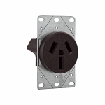 EATON Arrow Hart™ Eaton Wiring Devices 32B-BOX Non-Grounding Single Straight Blade Receptacle, 125/250 VAC, 50 A, 3 Poles, 3 Wires, Brown