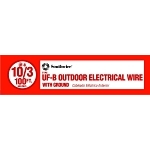 Southwire® 13059123 Type UF-B Building Wire With Ground Wire, Coil Packaging, 600 V, (3) 10 AWG Solid Copper Conductor, 100 ft L, Gray