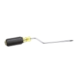 Klein® 670-6 Screwdriver, 3/16 in Cabinet Point, Steel Shank, 9-3/4 in OAL, Rubber Handle, Polished Chrome, ANSI/ASME Specified