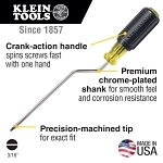 Klein® 670-6 Screwdriver, 3/16 in Cabinet Point, Steel Shank, 9-3/4 in OAL, Rubber Handle, Polished Chrome, ANSI/ASME Specified