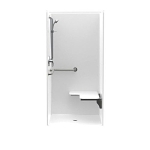 Lasco 36" ADA Shower Left-Seat, Right-Fixture Wall & Rod - White