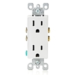 Decora Dupl Receptacle 15 Amp/125 Volt - White