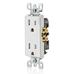 Decora Dupl Receptacle 15 Amp/125 Volt - White