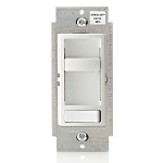 Leviton SureSlide Decora Electro Mechanical Preset Universal Slide Dimmer, 120 VAC, 600/150 W, 1 P, 3 Way, White