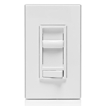 Leviton® Decora® SureSlide® 6674-P0W 3-Way Dimmable Electro-Mechanical Universal Dimmer Switch, 120 V AC, 1 Pole, Standard On/Off Operation, White