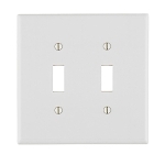 Toggle 2-Gang Switch Plate - White